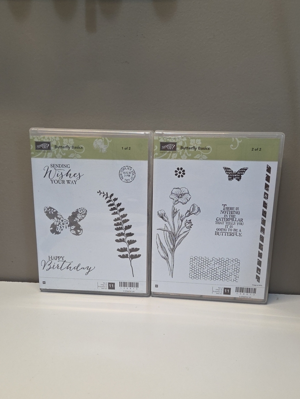 BUTTERFLY BASICS Stampin' Up! Wooden Stamp Set 1 & 2 of 2